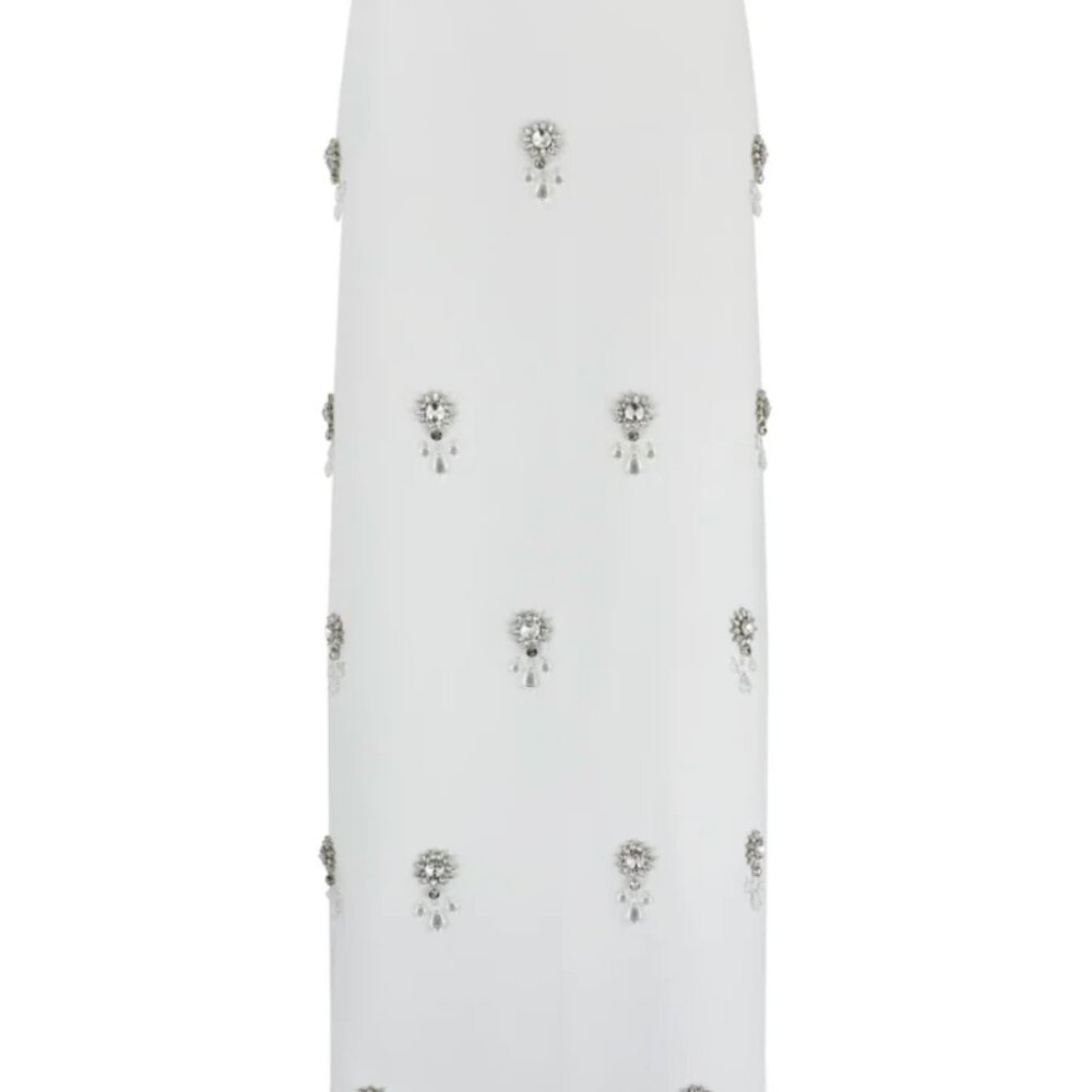 BRAND NEW TAGS ON: Odd Muse White Crystal Maxi Skirt Size Small